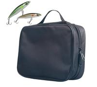 Bait Binder - Heavy Duty Waterproof Fishing Tackle Bag with Zipper Handle | Portable Gear Organizer for Jigs Lines Leaders, Ideal for Freshwater and Saltwater Fishing Adventures, 23x6x18cm Black