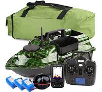 Bait boat with 12000 battery, 500m range, 3 ejection chambers, 16 memory points, one-key return, very suitable for carp fishing, with a handbag