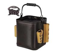 Bait Bucket - Multi-Functional Live Fish Bait Bucket | Double Zipper Lure Bag Waterproof Storage Rod Holder Lightweight for Camping Boating Outdoor Traveling