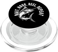 Bait Hook Reel Repeat Big Fish Jumping Fishing Design PopSockets PopGrip for MagSafe