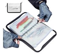 Bait Pouch - 10 Pages Clear PVC Ring Binder Lures Holder - Fishing Tackle Storage Folder | For In Lake River Pond Boat Sea Freshwater Saltwater Outdoor Sport