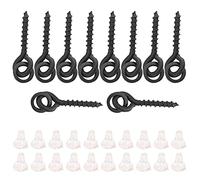 Bait Screws Carp Rig Ring Stops Oval Rings Hook Stops Lightweight Durable ABS Copper Fishing Tackle Accessories for Carp Anglers 10Pcs Bait Screws 20Pcs Ring Stops (White)