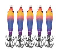 Bait Shaped - 5 Glow in the Dark Jigs for the Outdoor | Artificial Swimbaits for Catfish, Sea Bass, Perch, Trout, and for Salt Waters, Kayaks, Boats, Lake and River