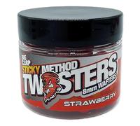 Bait-Tech Sticky Method Twisters 8mm Strawberry Flavoured Wafters for Fishing & Angling