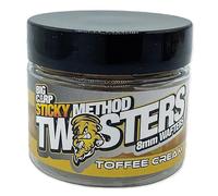 Bait-Tech Sticky Method Twisters 8mm Toffee Cream Flavoured Wafters for Fishing & Angling