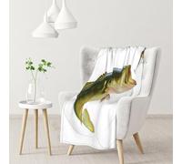 Bait With Fishing Line Eating Little Fish 30"X40"Soft Flannel Fleece Blanket-Lightweight Warm Single-Sided Printed Throw Blanket For Sofa,Camping,Travel-Anti-Pilling