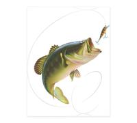 Bait with Fishing Line Eating Little Fish Crystal Sticker, 3D Stereoscopic Effect, Pattern Does Not Fall Off When Exposed to Water