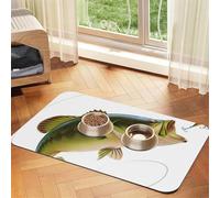 Bait with Fishing Line Eating Little Fish Patterned Pet Feeding Mat with Water-Absorbing PU Top & Rubber Base - Anti-Slip Dog Cat Food Mat for Cats, Dogs & Pets, 40x60cm