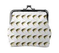 Bait with Fishing Line Eating Little Fish Printing Lightweight Coin Purse, Minimalist Wallet for Coffee Runs and Local Outings