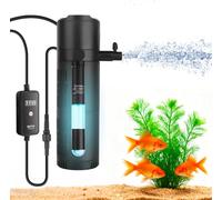 BAITAI Internal Fish Tank Filter with UV Light and Timer,5-in-1 Filter Pump with Aeration & Spray Bar,800 L/H and Whisper-Quiet for Freshwater & Saltwater,80-267L Tanks