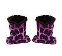 Baitaihem 2 Pack Plush Lined Eyeglasses Holder Stand Protective Glasses Holder For Desks Or Nightstands Leopard Design - Purple - 4.6"x 3.5"x 4.8"