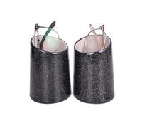 Baitaihem Eyeglasses Holder Stand Protective Glasses Holder For Desks Or Nightstands Pack of 2, Shining Black, One size