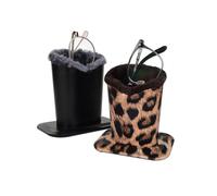 Baitaihem Pack of 2 Plush Lined Eyeglasses Holder Stand Protective Glasses Case For Desks Or Nightstands, Color Bl, 4.6"x 3.5"x 4.8"