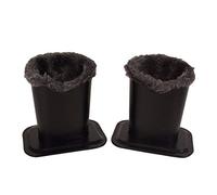 Baitaihem Pack of 2 Plush Lined Eyeglasses Holder Stand Protective Glasses Case For Desks Or Nightstands, Black and Gray, 4.6"x 3.5"x 4.8"