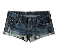 Baitang Women's Blue Solid Casual Denim Gym Shorts - Low Rise, Mid Thigh Length, Regular Fit, Pull On, Machine Wash, Size M