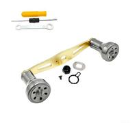 Baitcasting Reel Power Handle, 110mm All-Metal Crank Arm for Abu Garcia for DAIWA Tatula, Black Silver Gold Fishing Reel Parts Kit(I)