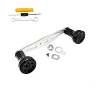 Baitcasting Reel Power Handle, 110mm All-Metal Crank Arm for Abu Garcia for DAIWA Tatula, Black Silver Gold Fishing Reel Parts Kit(D)