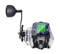 Baitcasting Reel with Digital Temperature Sensor and Clock Display 6.3:1 Gear Ratio for Day Night Use (Left Hand)