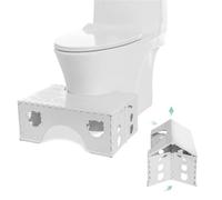 Baithem Foldable Toilet Stool, 7inches Healthy Bathroom Squatting Posture Poop Stool with Anti-Slip Feet, A Good Helper to Effective Relief of Constipation, Easy to Store