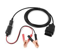 BAITHNA 9.8Ft OBD II Vehicle Emergency Power Supply Cable Memory Saver with 12V Alligator Clip-On Cigarette Lighter Power Socket