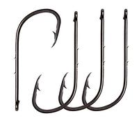 Baitholder Fishing Hooks Long Shank Beak Bait Holder Hooks Black Offset Jig Fishing Hooks with 2 Barbs,Size:4#-6/0 (1/0-50PCS)