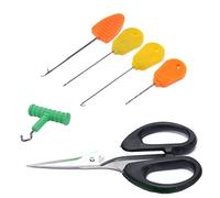 Baiting Needle Set for Carp Coarse Fishing - Braid Scissors, Knot Puller, Nut Boilie, Needles Drill, Stringer Needle, Baiting Needle