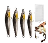 Baits | 4 Pieces of Simulated Baits | Artificial Metal | for Bass Trout Catfish Ice Lakes Rivers Outdoor Trolling