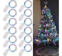 baitustore 12 Pack Fairy Lights Battery Operated, 2m 20 LED Copper Wire Bottle Light, Firefly String Decorative Lighting for Home Table Party Wedding Indoor Jar Garden Christmas Decor,Multi Color