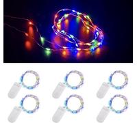 baitustore 12 Pack Fairy Lights Battery Operated, 2m 20 LED Copper Wire Bottle Light, Firefly String Decorative Lighting for Home Table Party Wedding Indoor Jar Garden Christmas Decor,Multi Color