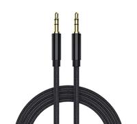 BAIWANLHC 1M Aux Cable 3.5mm Nylon Braided Wire, Stereo Jack Audio Braided Cable for Car, Smartphone, iPad, Laptop, Headphone, Tablet, MP3 Player, Home Stereos, Echo Dot (Black)