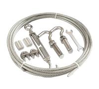 BAIWANLIN clothesline Plastic coated stainless steel rope Hanging Kit String Lights Outdoor diameter6mm length2m-20m,6mm*3m