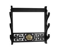 BAIWANLIN sword Holder stand Rack wall mounted display samurai Katana Wakizashi Knife scabbard Dragon pattern black1-4 Tiers,3Tier
