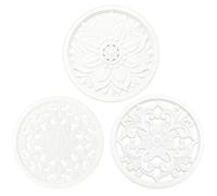 BAIWANT Silicone Trivet Mat Set of 3 Heat Resistant Pot Holders for Non-Slip Hot Pans Thick Creative Shapes for Dining Table Kitchen Countertops Tablecloth Protection (Milky white)