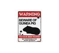 BAIWIFE Beware of Guinea Pig Signs 8"x12" Vintage Metal Warning Signs About Guinea Pig Activity Areas for Outdoor Fences Yards Forest Scenic Area