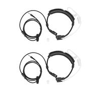 Baixia 2pcs 3.5mm Plug Tactical-Throat Microphone Earphone Covert Adjustable Covert Air Tube Headset with Throat Mic