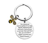 Baixian Bee Gifts Bee Keyring for Women Men Honey Bee Gifts Colleague Keyring Coworker Appreciation Gift Goodbye Farewell Gift Bee Lover Gift Christmas Graduation Gift for Family Friends