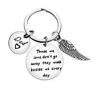 Baixian Dad Memorial Gifts Keyring Loss of Father Keyring Those We Love Don't Go Away They Walk Beside Us Every Day In Memory of Dad Gifts Memorial Keychain Remembrance Sympathy Gift For Father