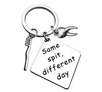 Baixian Funny Dentist Keyring Dental Hygienist Gift Dental Doctor Nurse Gifts Key Ring Same Spit Different Keyring Day Dentist Keychain Gifts Dentist Birthday Graduation Retirement Gift for Women Men