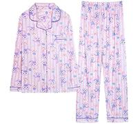 BAIXIAOCHI Pajamas Women'S Autumn And Winter Long-Sleeved Lapel Cardigan Suit Trousers Plus Size Home Service