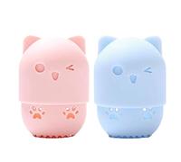 baixikly 2 Pcs Makeup Sponge Travel Case Makeup Sponge Holder Travel Case Cute Cat Shape Cosmetic Sponge Drying Holder Rack Washable & Reusable Makeup Blender Container for Home