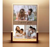 Baixtuo Personalised Acrylic Plaque Definition with Photo, Custom Gift for Loved Ones Best Friend Birthday Gifts,Customizable Gifts for Christmas Day- LED Acrylic Night Light Powered by USB (Style-2)