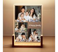 Baixtuo Personalised Acrylic Plaque Definition with Photo, Custom Gift for Loved Ones Best Friend Birthday Gifts,Customizable Gifts for Christmas Day- LED Acrylic Night Light Powered by USB (Style-5)