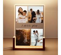 Baixtuo Personalised Acrylic Plaque Definition with Photo, Custom Gift for Loved Ones Best Friend Birthday Gifts,Customizable Gifts for Christmas Day- LED Acrylic Night Light Powered by USB (Style-3)