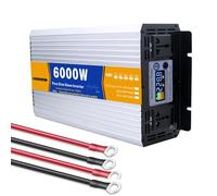 BAIYITONGDA 12V/24V/48V/60V/72V 6000 Watt Pure Sine Wave Power Inverter,DC to 110V 220V AC Converter, Car Power Inverter with Dual AC Socket for Family RV Off Grid Solar,DC 12V,AC 220V 50Hz