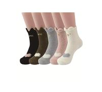BAIYSFF 5 Pairs Fluffy Socks for Women Bed Socks Ladies Slipper Socks Soft Fuzzy Socks Winter Comfy Warm Socks Heart Pattern for Women and Girls