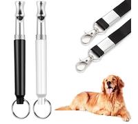 BAIYSFFG 2 Pack Dog Whistle, Dog Whistles for Recall, Ultrasonic Stop Barking Silent, Adjustable Dog Training Whistle, with Lanyard