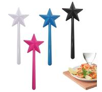 BAIYSFFG 4 Pcs Salt and Pepper Shakers Set Cute Stars Stick Spice Dispenser with 3 Holes Magic Fairy Wand Condiment Set for Kitchen BBQ Restaurant Dining Table Decoration Christmas Party Gifts