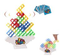 BAIYSFFG 64 PCS Balance and Play Tetra Tower Stacking Blocks Game, Fun and Educational Entertainment for Kids, Board Games for Family, Parties, Travel Building Blocks