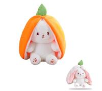 BAIYSFFG Rabbit Muppet Toys, 2025 New Strawberry/25cm Carrot Bunny Plush, Reversible Carrot Strawberry Plush Cute Bunny Plushie, Easter and Children's Day Gifts (Carrot)