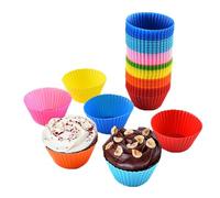 BAIYSFFG Silicone Muffin Cupcake Molds, Reuseable Cake Moulds,Nonstick Baking Cups for Yorkshire Pudding Tray, Deep Cupcake Tin, Bun Pan, Air Fryer Liners Bakeware,30 Count